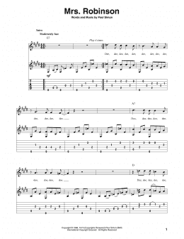 page one of Mrs. Robinson (Solo Guitar)