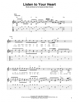 page one of Listen To Your Heart (Solo Guitar)
