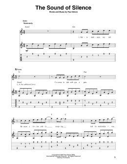 page one of The Sound Of Silence (Solo Guitar)