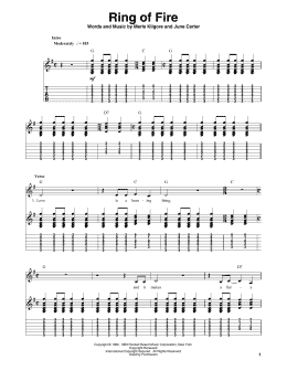 page one of Ring Of Fire (Guitar Tab (Single Guitar))