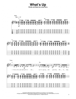 page one of What's Up (Guitar Tab (Single Guitar))
