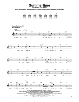 page one of Summertime (from Porgy and Bess) (Easy Guitar)