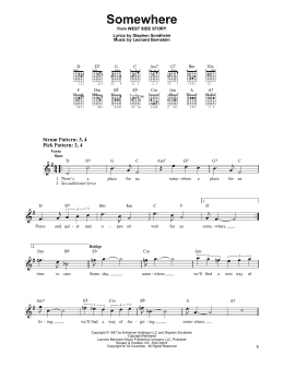 page one of Somewhere (from West Side Story) (Easy Guitar)