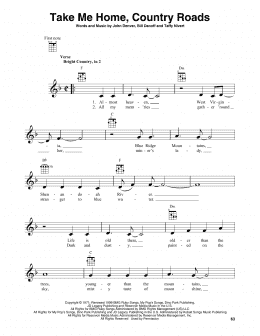 page one of Take Me Home, Country Roads (Banjo Tab)