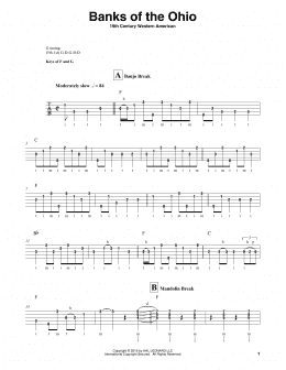 page one of Banks Of The Ohio (Banjo Tab)