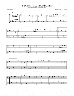 page one of Seventy Six Trombones (from The Music Man) (Trombone Duet)