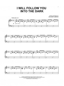 page one of I Will Follow You Into The Dark (Piano Solo)