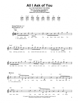 page one of All I Ask Of You (from The Phantom Of The Opera) (Easy Guitar)