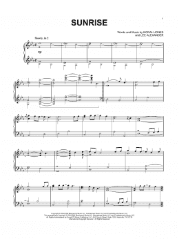 page one of Sunrise (Piano Solo)