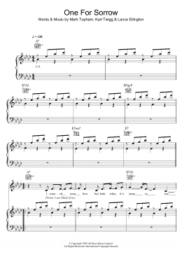 page one of One For Sorrow (Piano, Vocal & Guitar Chords (Right-Hand Melody))