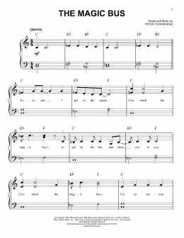page one of The Magic Bus (Very Easy Piano)