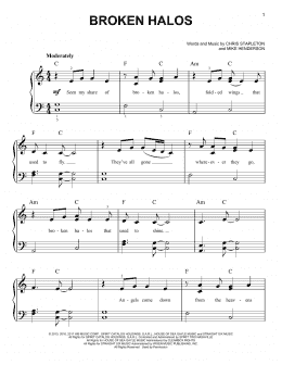 page one of Broken Halos (Very Easy Piano)