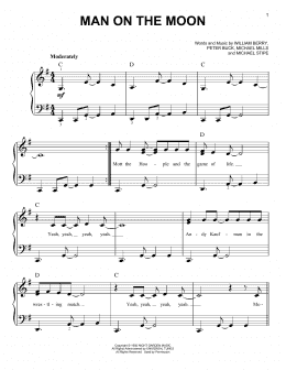 page one of Man On The Moon (Very Easy Piano)