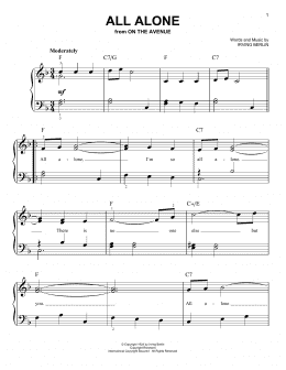 page one of All Alone (Easy Piano)