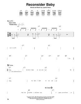 page one of Reconsider Baby (Guitar Lead Sheet)
