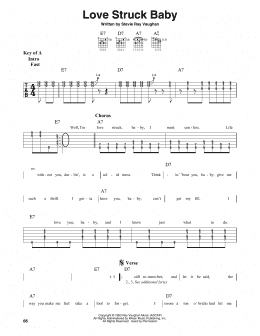 page one of Love Struck Baby (Guitar Lead Sheet)