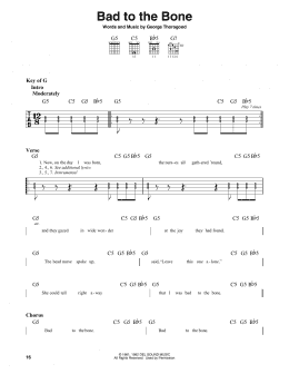 page one of Bad To The Bone (Guitar Lead Sheet)