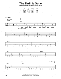 page one of The Thrill Is Gone (Guitar Lead Sheet)