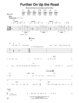 page one of Further On Up The Road (Guitar Lead Sheet)