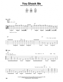 page one of You Shook Me (Guitar Lead Sheet)
