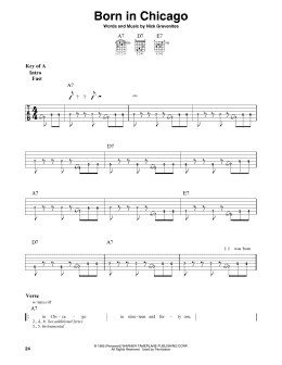 page one of Born In Chicago (Guitar Lead Sheet)