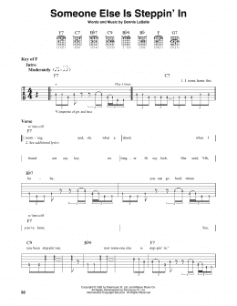 page one of Someone Else Is Steppin' In (Guitar Lead Sheet)