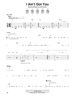 page one of I Ain't Got You (Guitar Lead Sheet)