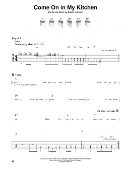 page one of Come On In My Kitchen (Guitar Lead Sheet)