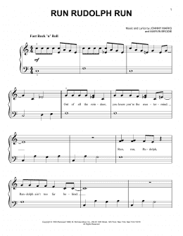 page one of Run Rudolph Run (Very Easy Piano)