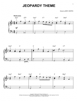 page one of Jeopardy Theme (Easy Piano)