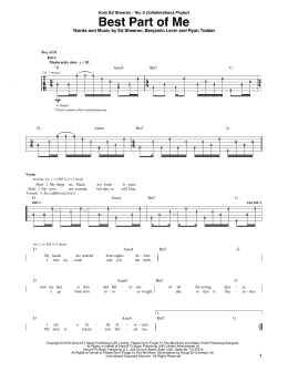 page one of Best Part of Me (feat. YEBBA) (Guitar Rhythm Tab)