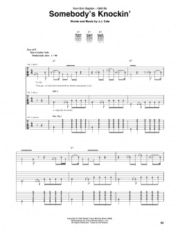 page one of Somebody's Knockin' (Guitar Rhythm Tab)