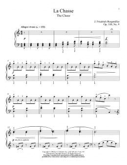 page one of La Chasse (Piano Solo)