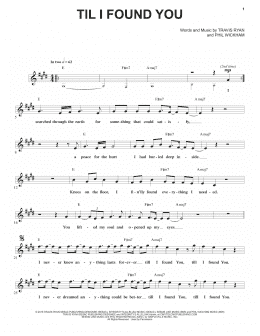 page one of Til I Found You (Lead Sheet / Fake Book)