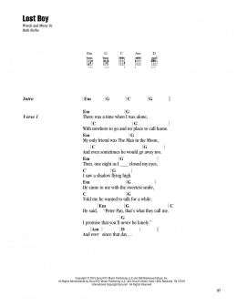 page one of Lost Boy (Ukulele Chords/Lyrics)