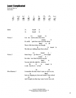 page one of Least Complicated (Ukulele Chords/Lyrics)