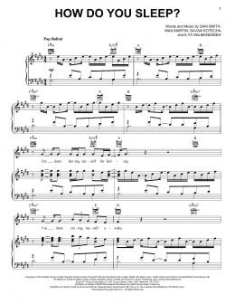 page one of How Do You Sleep? (Piano, Vocal & Guitar Chords (Right-Hand Melody))