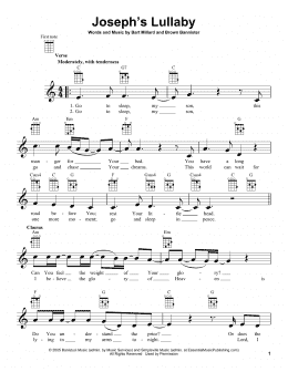 page one of Joseph's Lullaby (Ukulele)