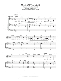 page one of The Music Of The Night (from The Phantom Of The Opera) (Piano, Vocal & Guitar Chords)