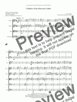 page one of Cantata - Children of the Heavenly Father (2 Cl, bsn, hn, strings, SATB)