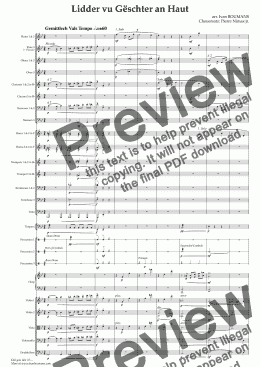 page one of Lidder vu Gëschter an Haut (for Choir ad libitum & Symphony Orchestra)