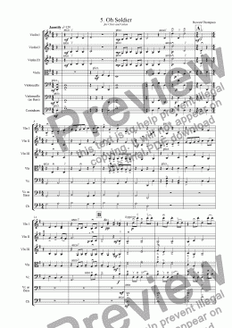 page one of Folk Song Suite No 1    5. Oh Soldier for Strings 