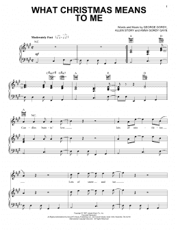 page one of What Christmas Means To Me (Piano, Vocal & Guitar Chords (Right-Hand Melody))