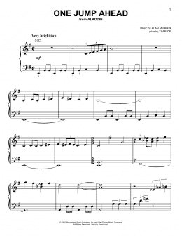 page one of One Jump Ahead (from Disney's Aladdin) (Easy Piano)