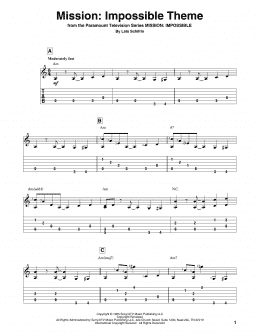 page one of Mission: Impossible Theme (Solo Guitar)