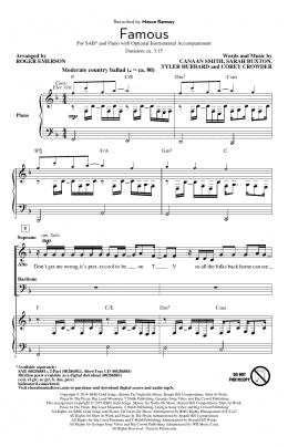 page one of Famous (arr. Roger Emerson) (SAB Choir)