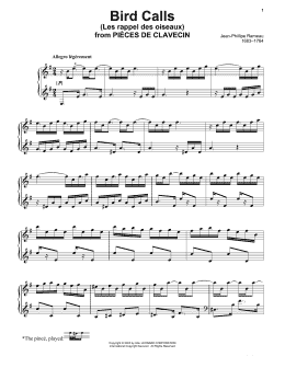 page one of Bird Calls (Les Rappel Des Oiseaux) (Piano Solo)