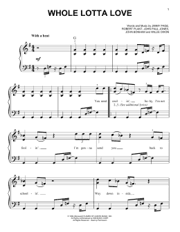 page one of Whole Lotta Love (Easy Piano)