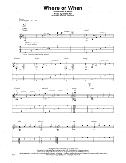 page one of Where Or When (Solo Guitar Tab)