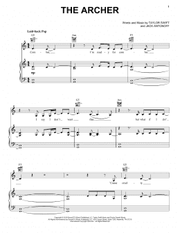 page one of The Archer (Piano, Vocal & Guitar Chords (Right-Hand Melody))